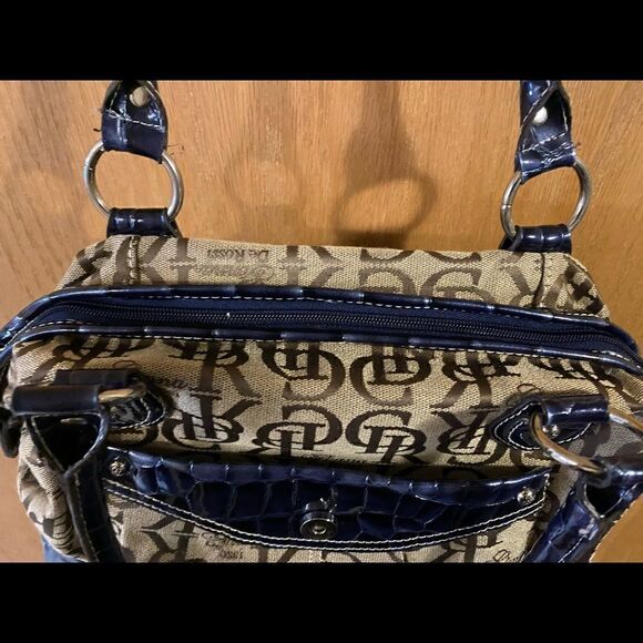 Genna De Rossi Purse, Tan, Brown & Dark Blue/Dark Purplish. (P05) - Picture 9 of 15